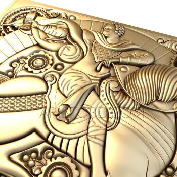 Free examples of 3d stl models (Panel with a rider. Download free 3d model for cnc - USPD_0030) 3D